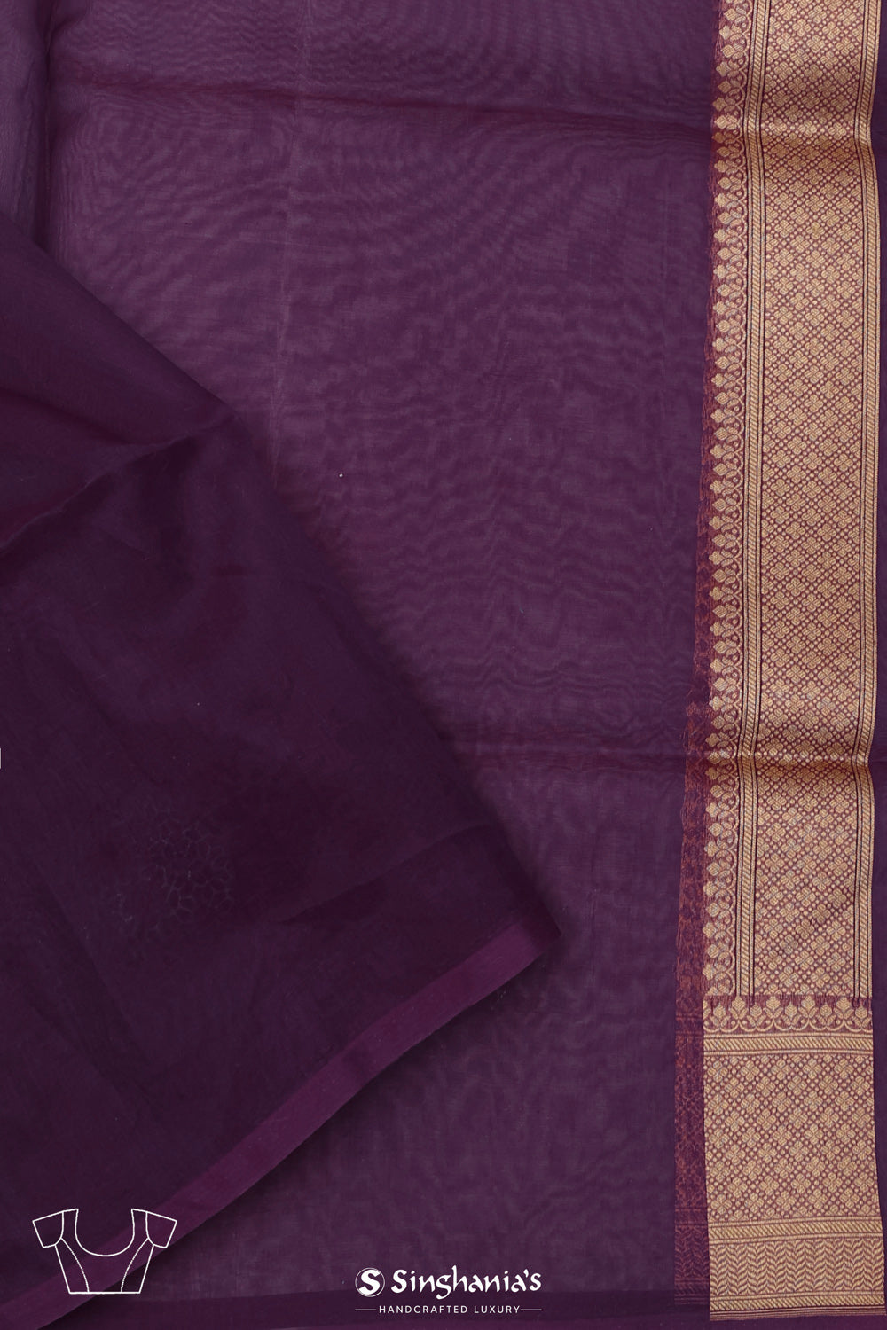 Dark Magenta Jaal Banarasi Silk Saree