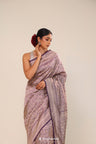 Ocean Purple Chiniya Banarasi Silk Saree