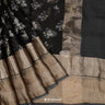 Frost Black Printed Maheshwari Saree With Floral Pattern