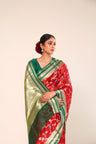 Bright Red Kota Banarasi Silk Saree