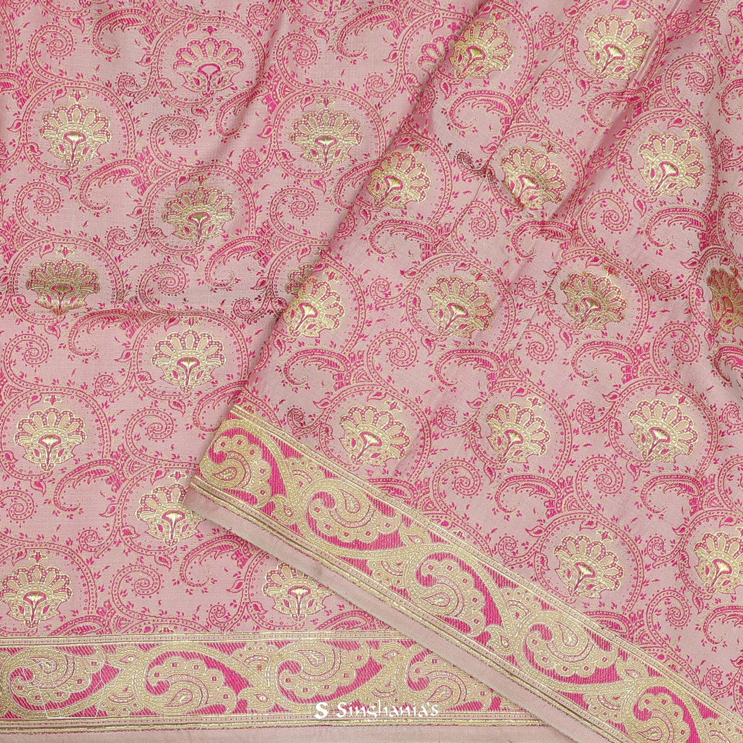 Dark Magenta Silk Saree With Banarasi Weaving