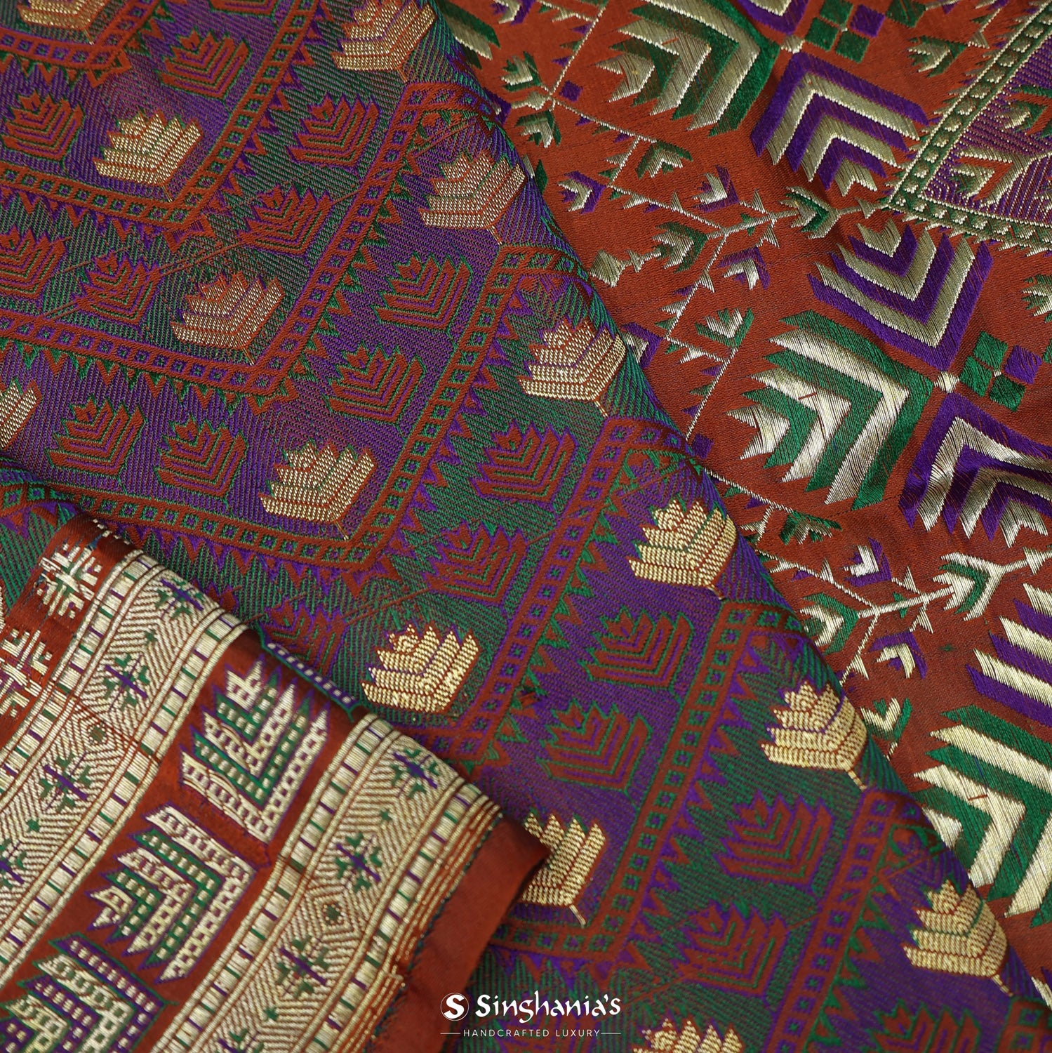 Medium Purple Silk Saree With Banarasi Weaving