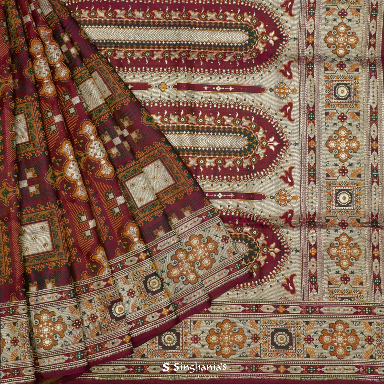 Sangria Silk Saree With Banarasi Weaving