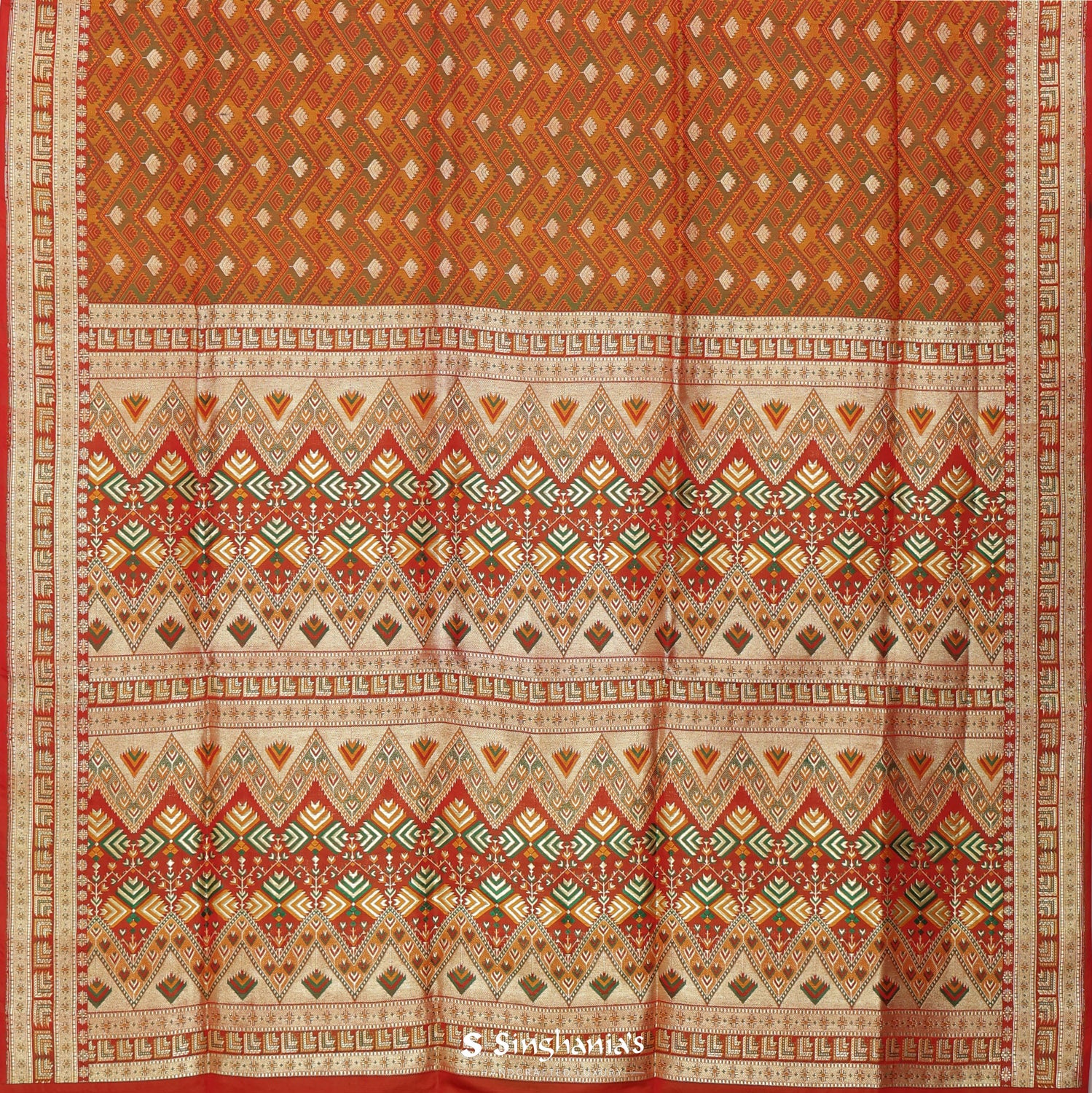 Hunyadi Yellow Silk Saree With Banarasi Weaving