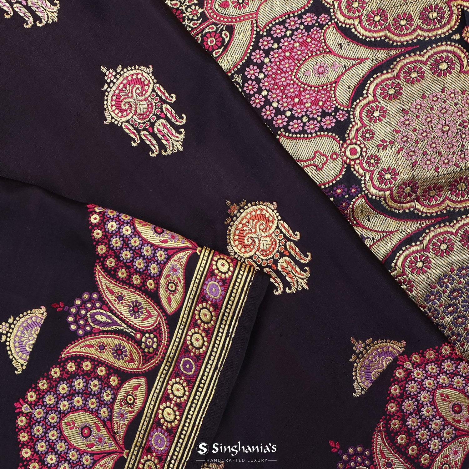 Independence Blue Silk Saree With Banarasi Weaving