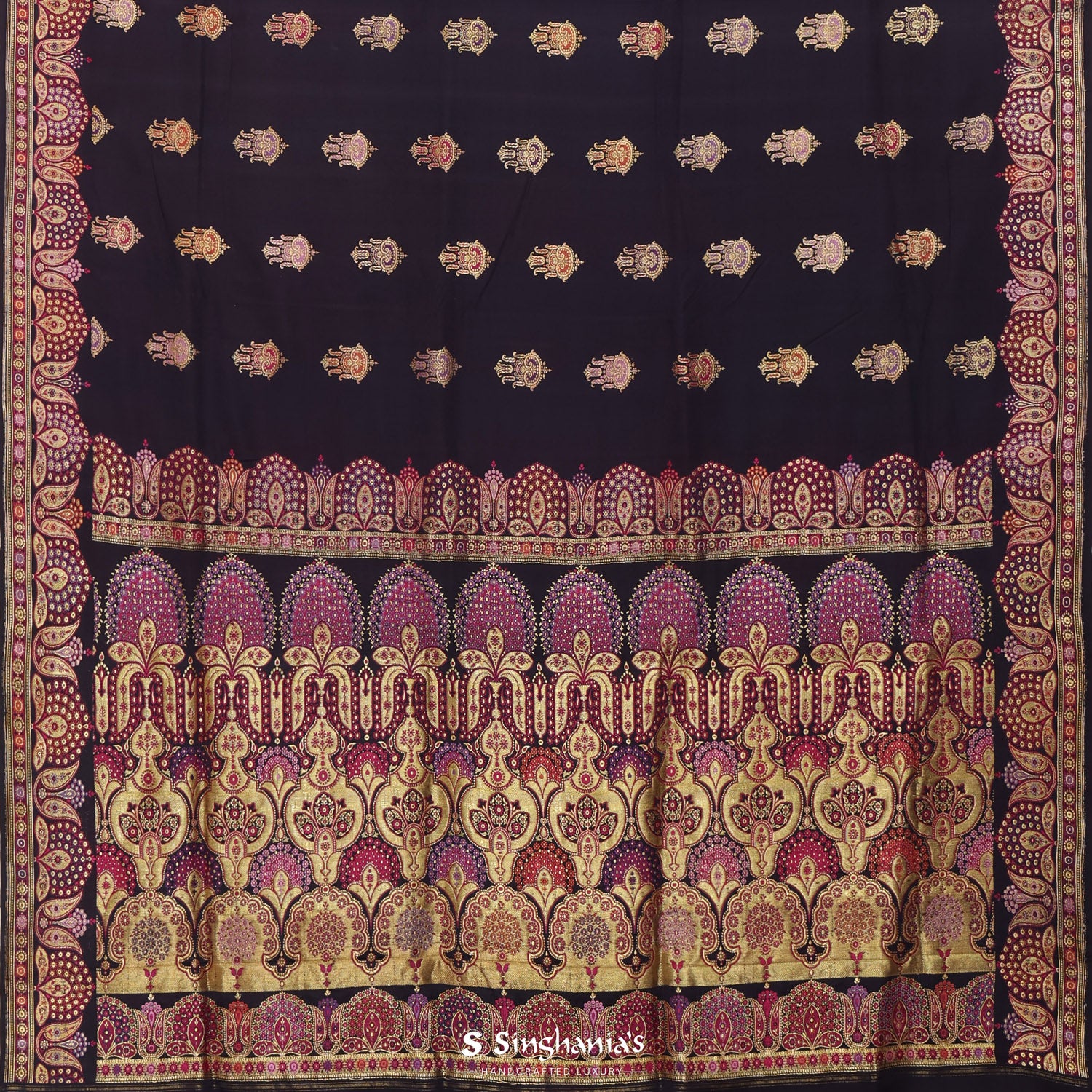 Independence Blue Silk Saree With Banarasi Weaving