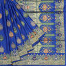 Sapphire Blue Silk Saree With Banarasi Weaving