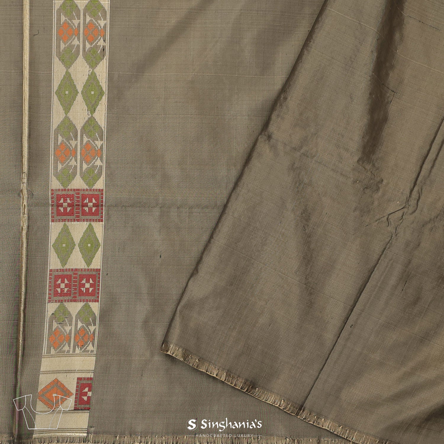 Autumn Cream Silk Saree With Banarasi Weaving