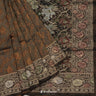 Brownish Gray Silk Saree With Banarasi Weaving