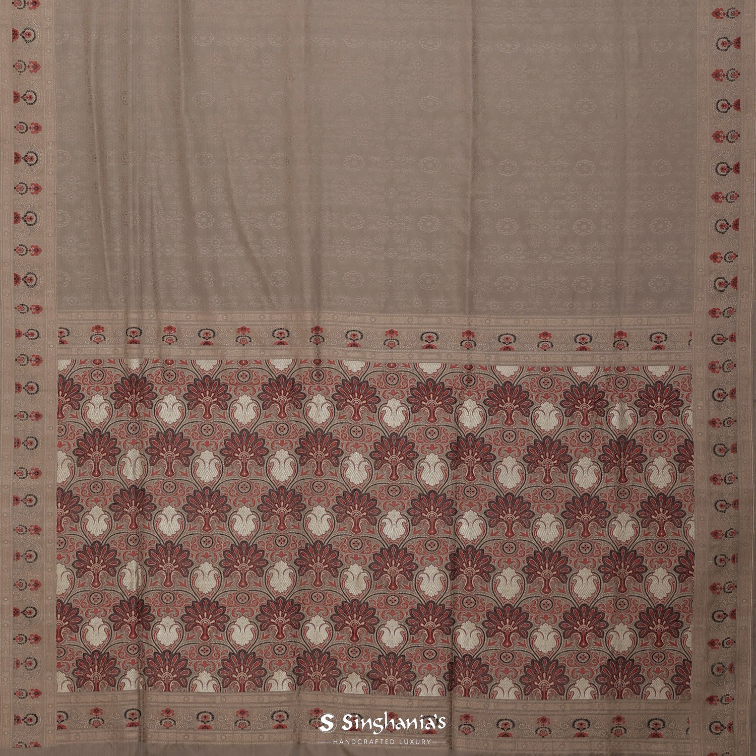Mojave Desert Silk Saree With Banarasi Weaving