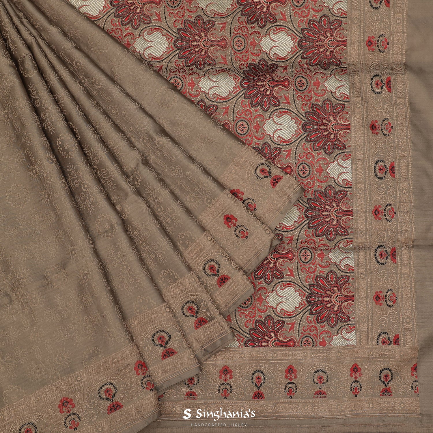 Mojave Desert Silk Saree With Banarasi Weaving