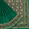 Cadmium Green Banarasi Silk Saree With Floral Pattern