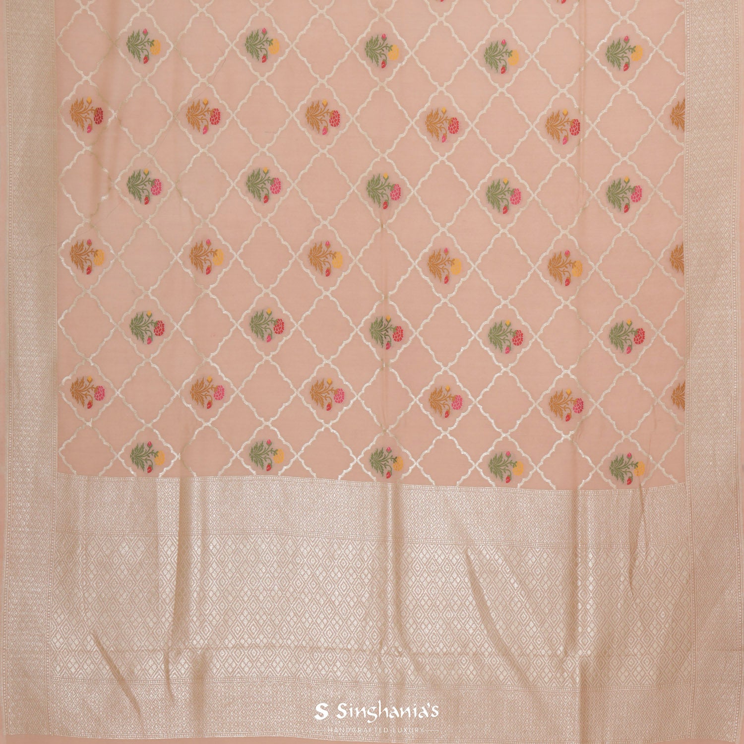 Rosy Pink Tussar Silk Saree With Banarasi Weaving