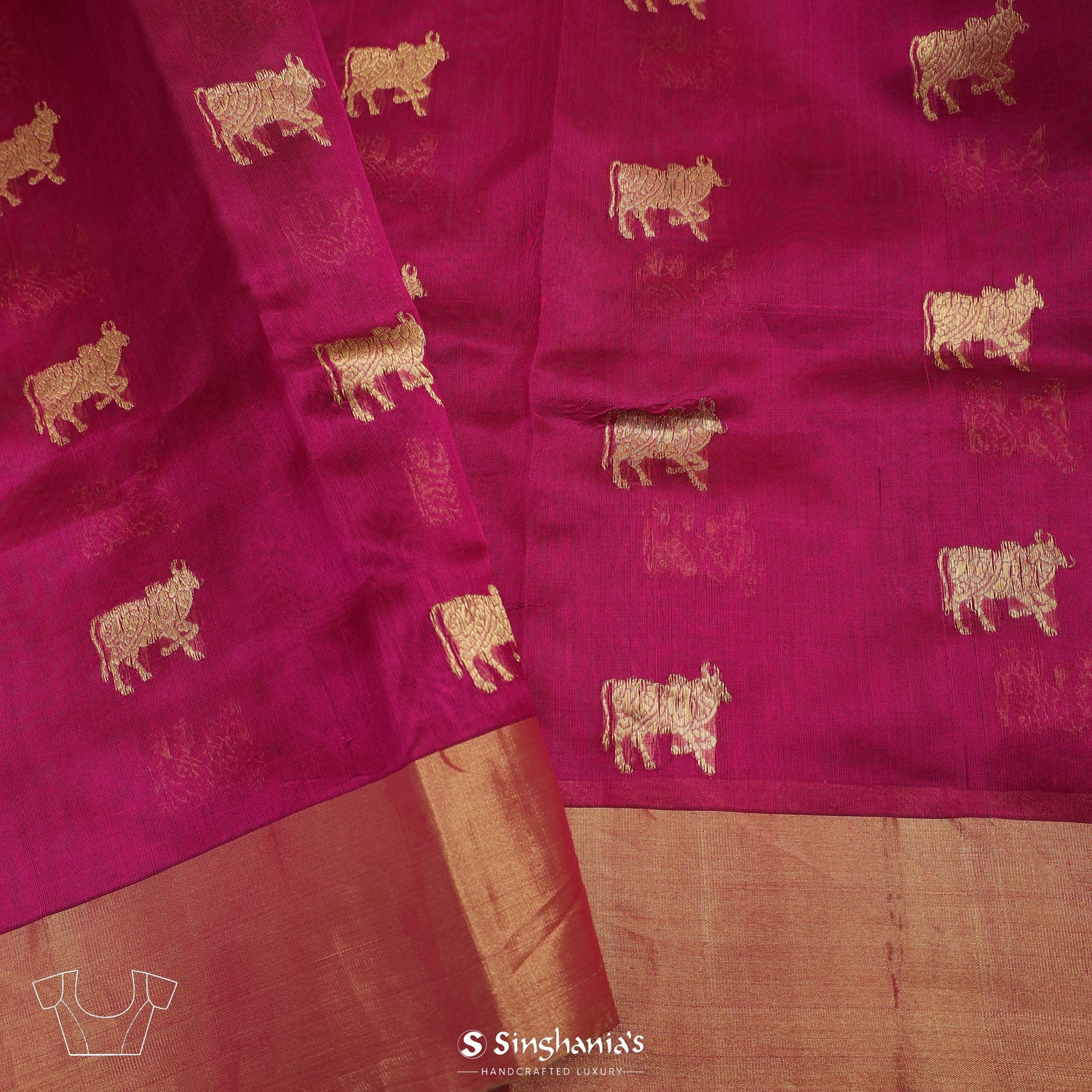 Fandango Purple Printed Organza Saree With Pichwai Pattern