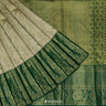 Beige Kanjivaram Silk Saree With Floral Butti Pattern