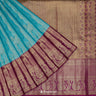 Ice Blue Kanjivaram Silk Saree With Floral Jaal Pattern