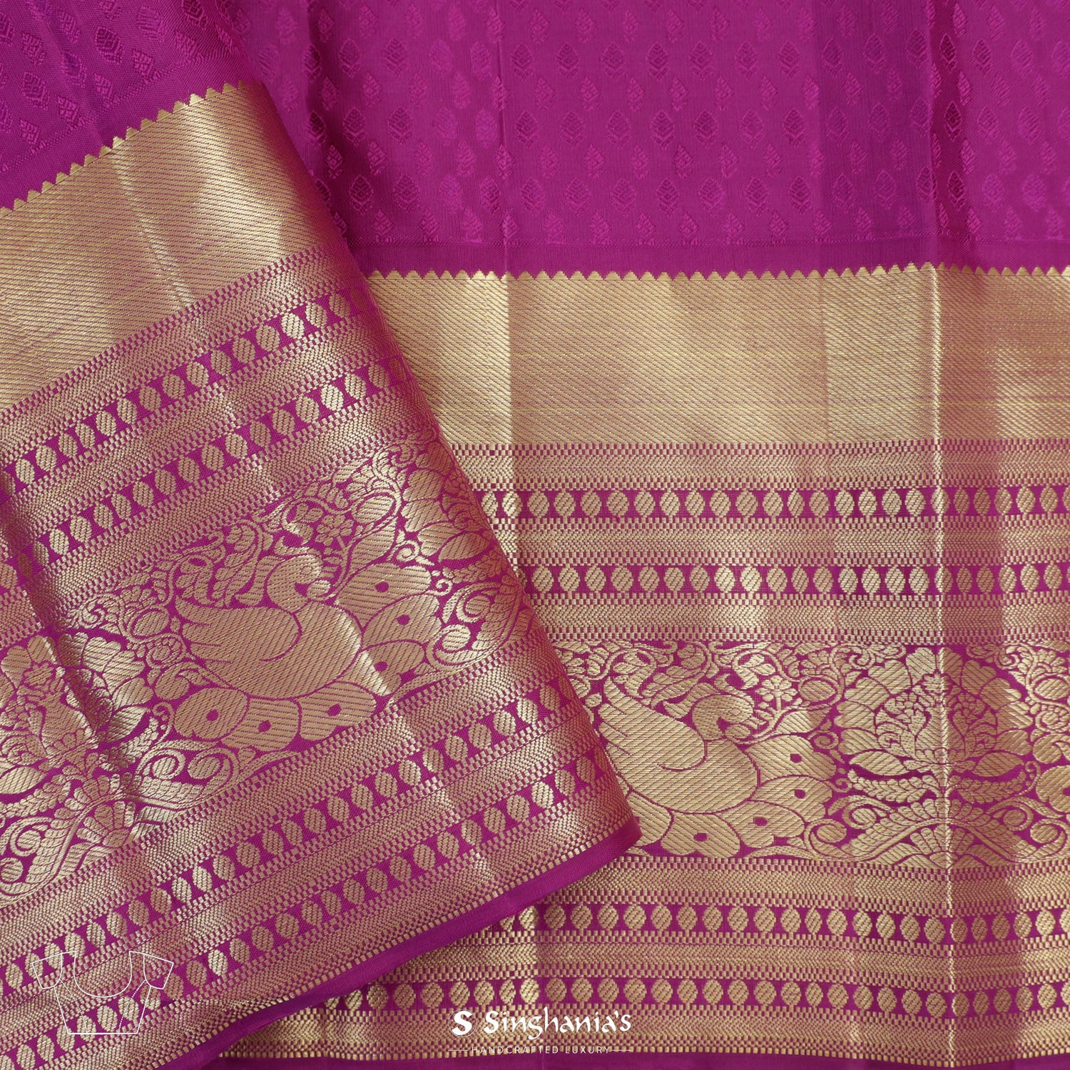 Pastel Purple Kanjivaram Silk Saree With Floral Jaal Pattern