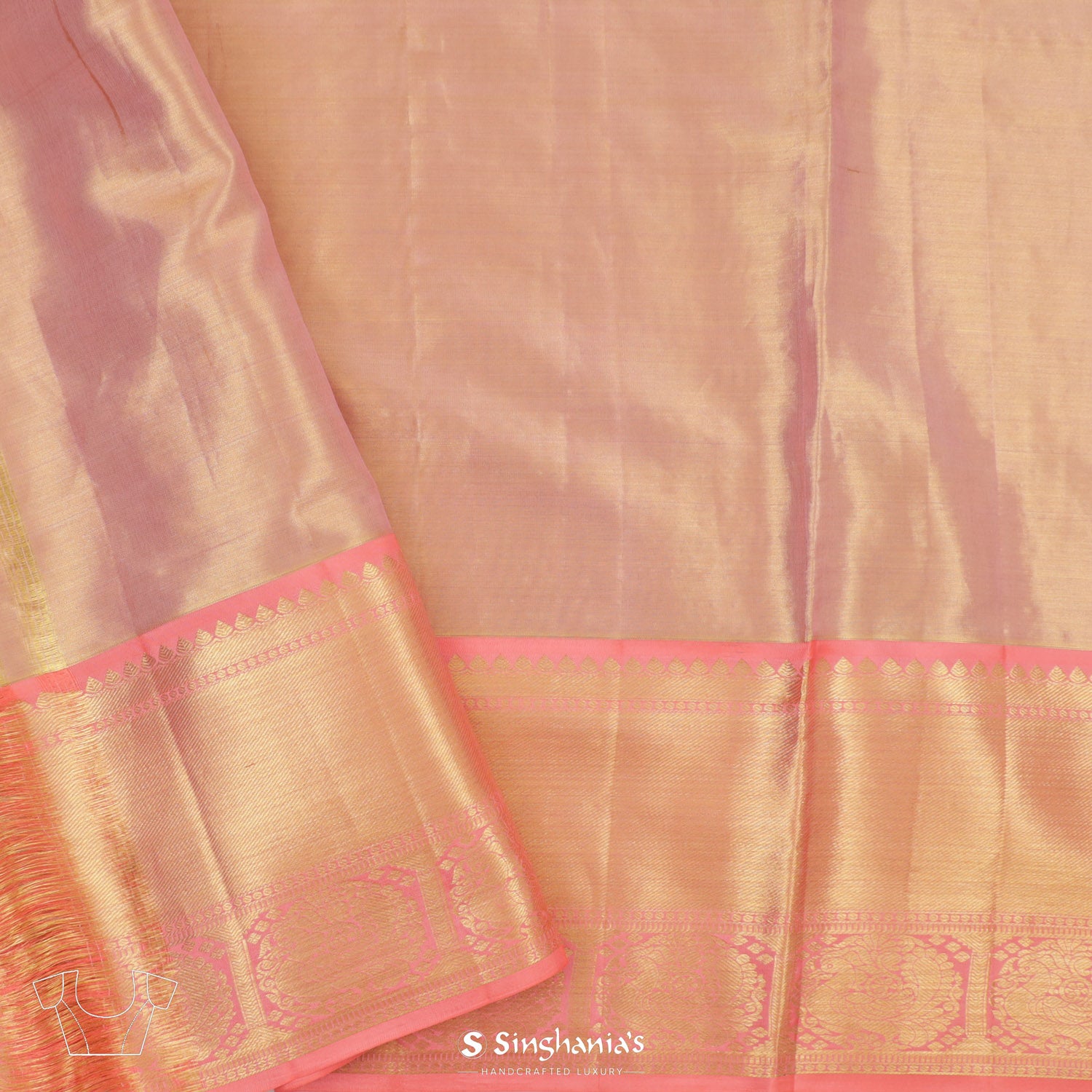 Gold Yellow Kanjivaram Silk Saree With Meenakari Floral Jaal Pattern