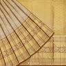 Gold Kanjivaram Silk Saree With Diagonal Stripes Pattern