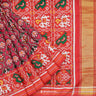 Debian Red Pink Patola Silk Saree With Floral Fauna Pattern