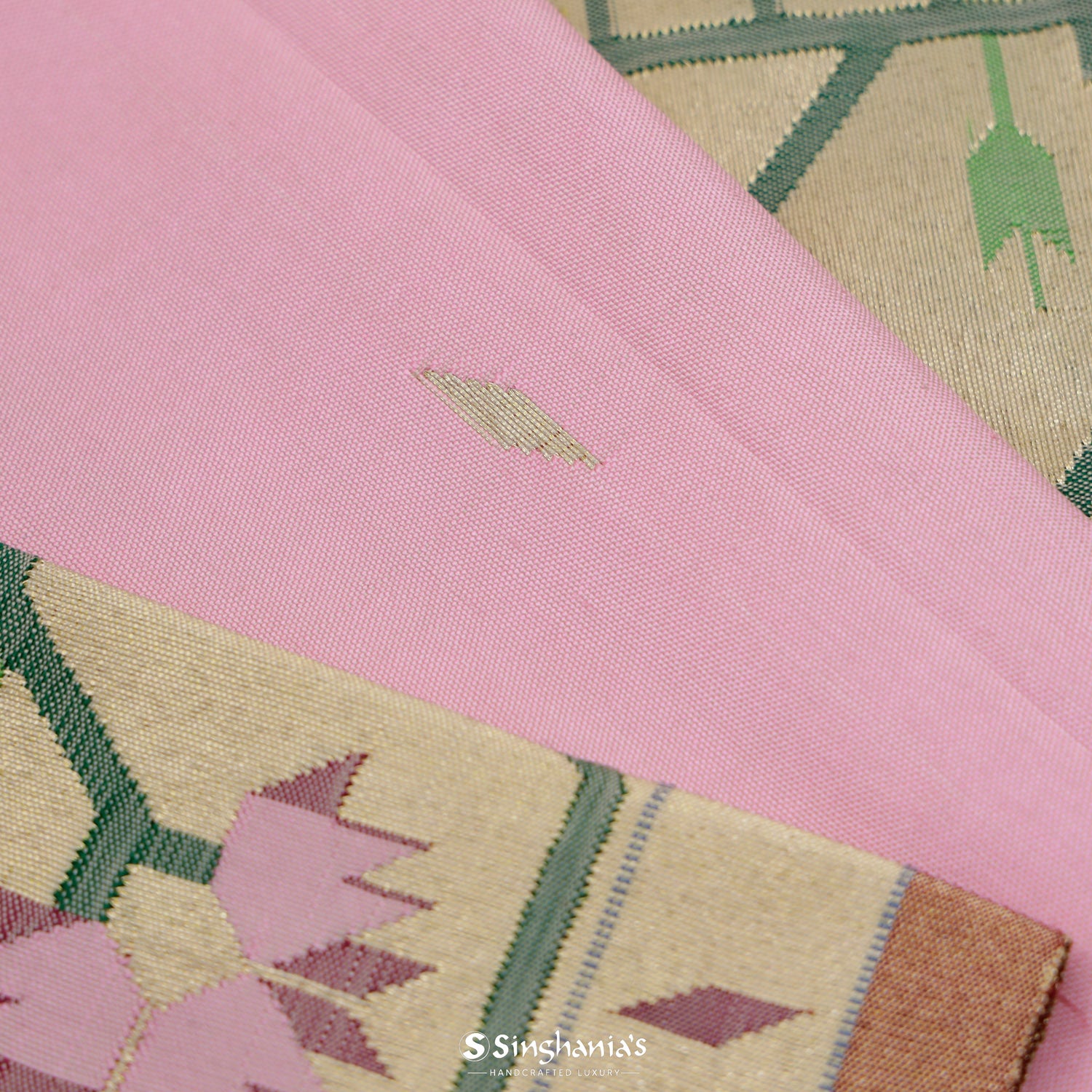 Light Pink Paithani Handloom Silk Saree