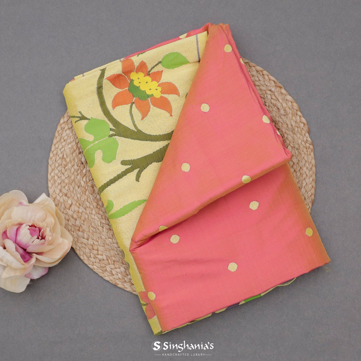 Bright Pink Paithani Handloom Silk Saree