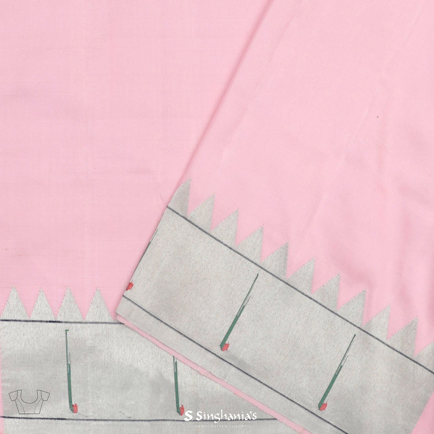 Pale Pink Paithani Handloom Silk Saree