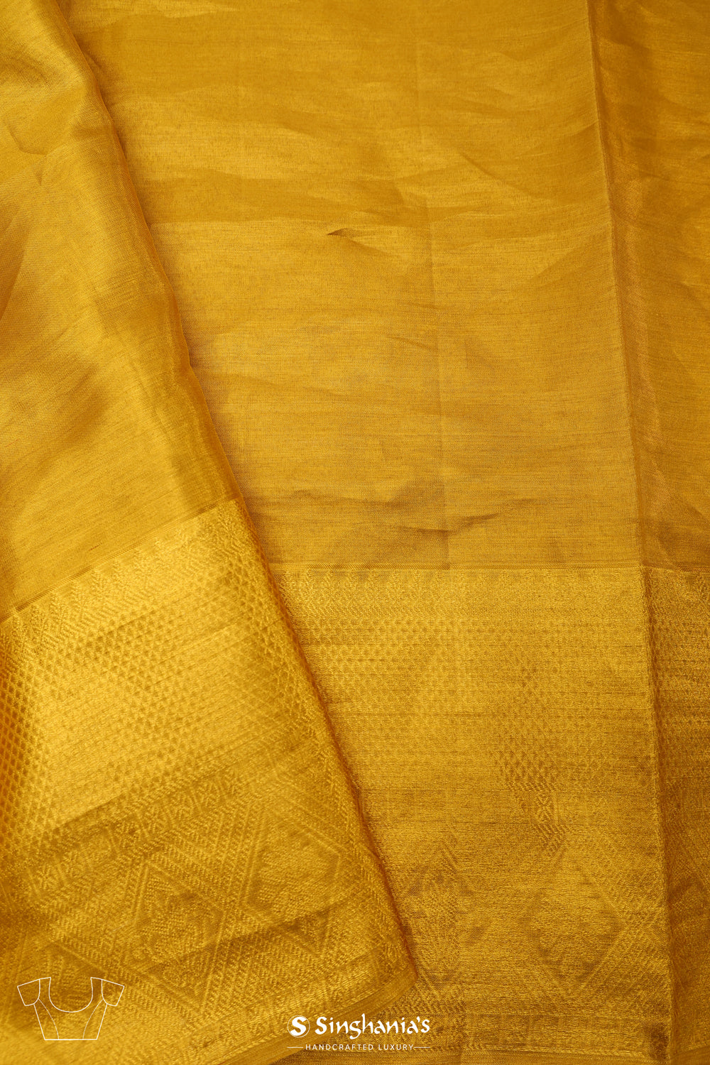 Hansa Yellow Tissue Kanjivaram Saree With Geometrical Weaving