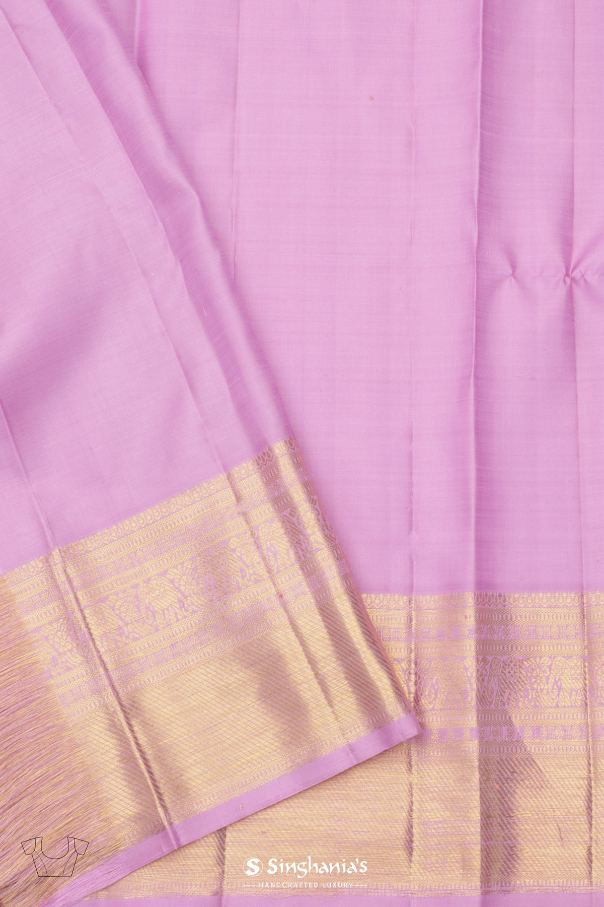 Medium Purple Tissue Kanjivaram Saree With Floral Butta Weaving