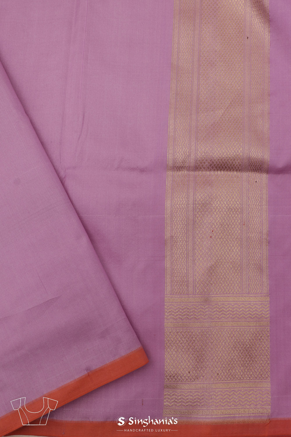 Mauve Purple Banarasi Silk Saree With Abstract Zari Weaving