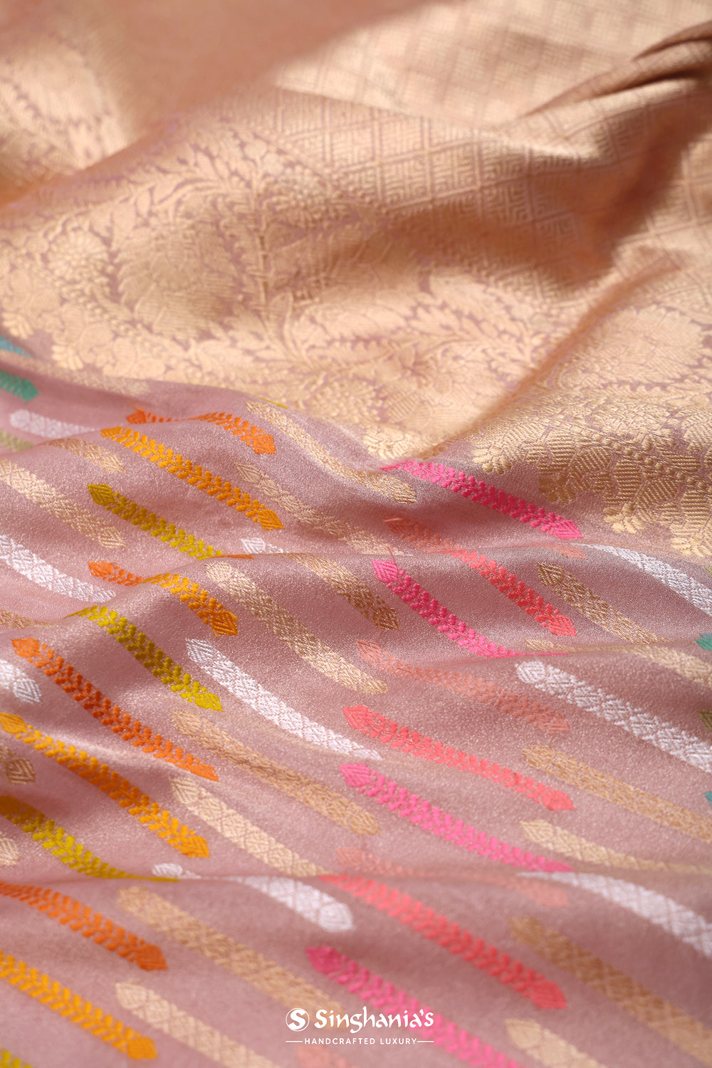 Pale Purple Meenakari Tissue Banarasi Saree