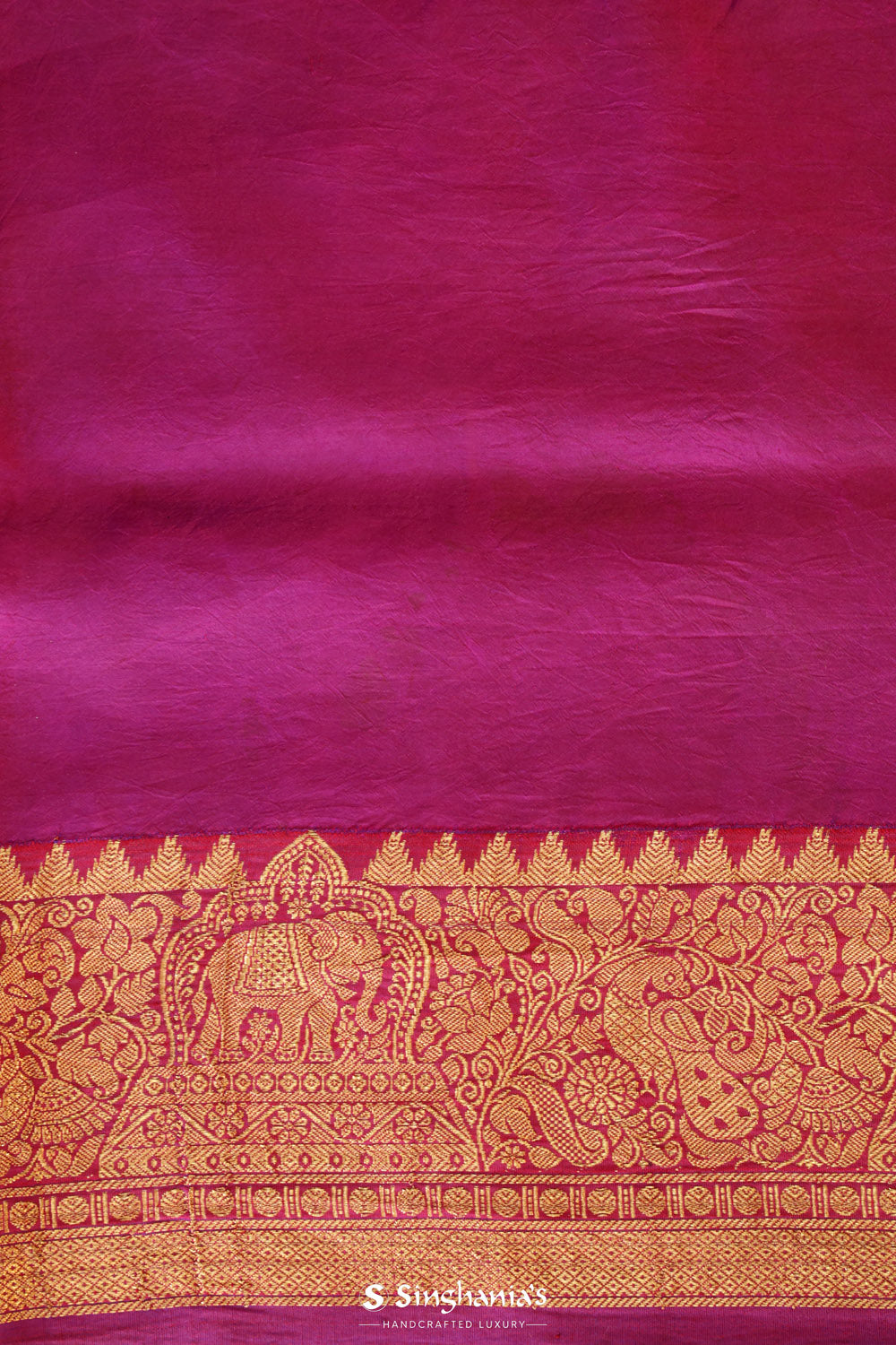 Rusty Red Kalamkari Silk Handpainted Saree With Kanjivaram Border