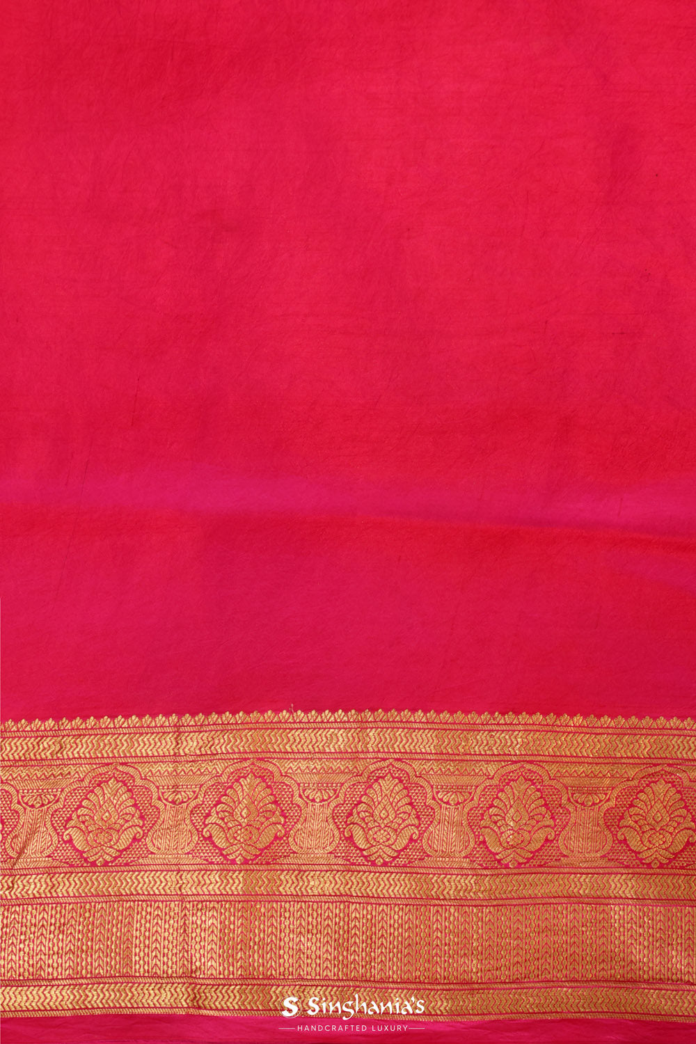 Sanguine Red Kalamkari Silk Handpainted Saree With Kanjivaram Border