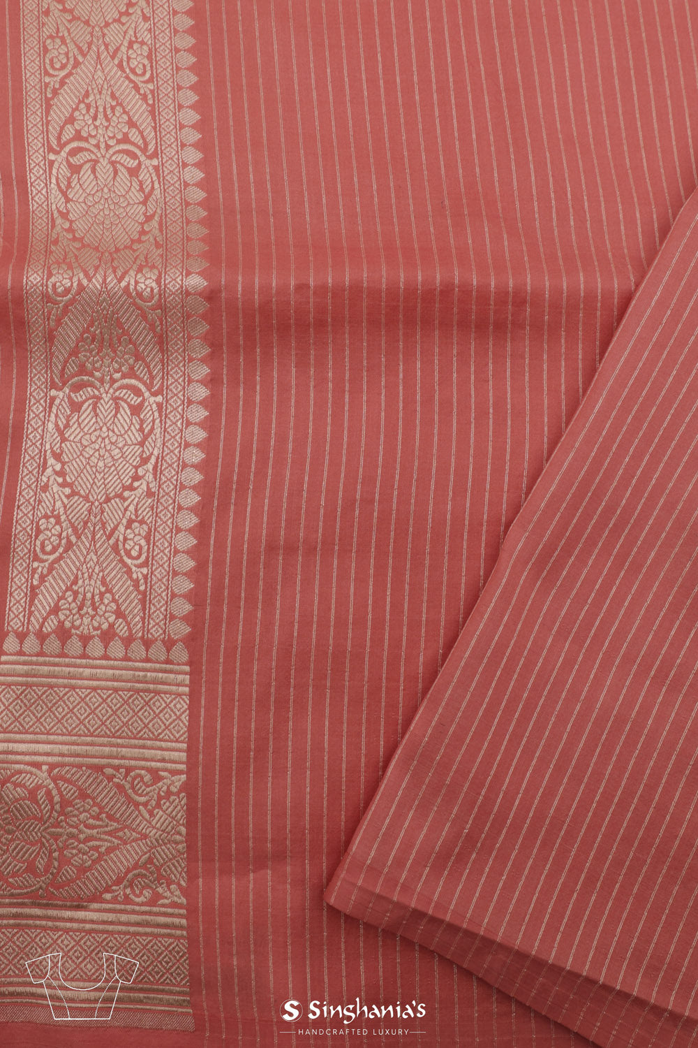 Nadeshiko Pink Banarasi Silk Saree With Floral Jaal