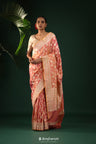 Pink-Yellow Dual Shade Saree With Gold Zari Jaal