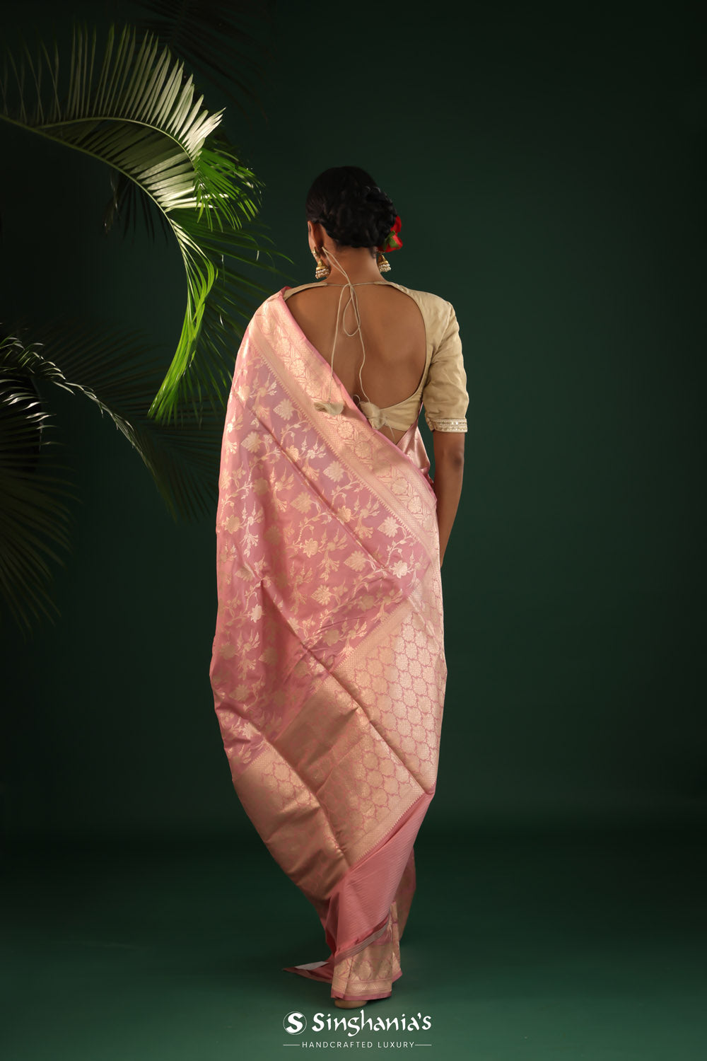 Thistle Purple Banarasi Silk Saree With Zari Weaving