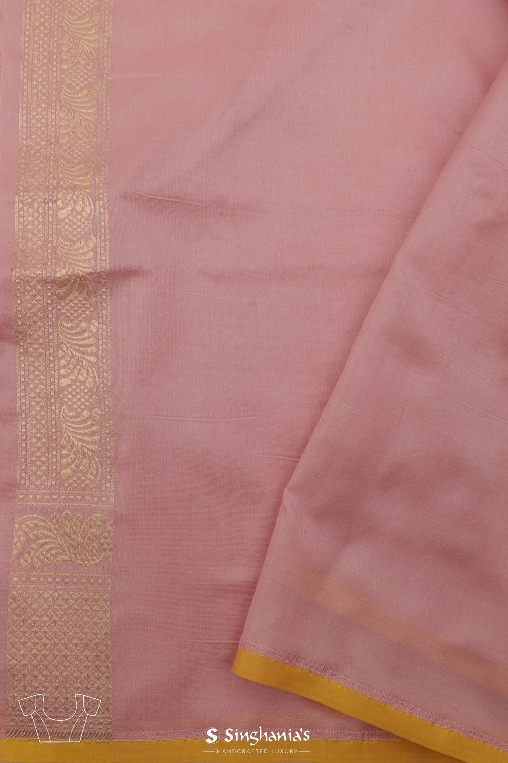 Pastel Pink Banarasi Silk Saree With Zari Butti