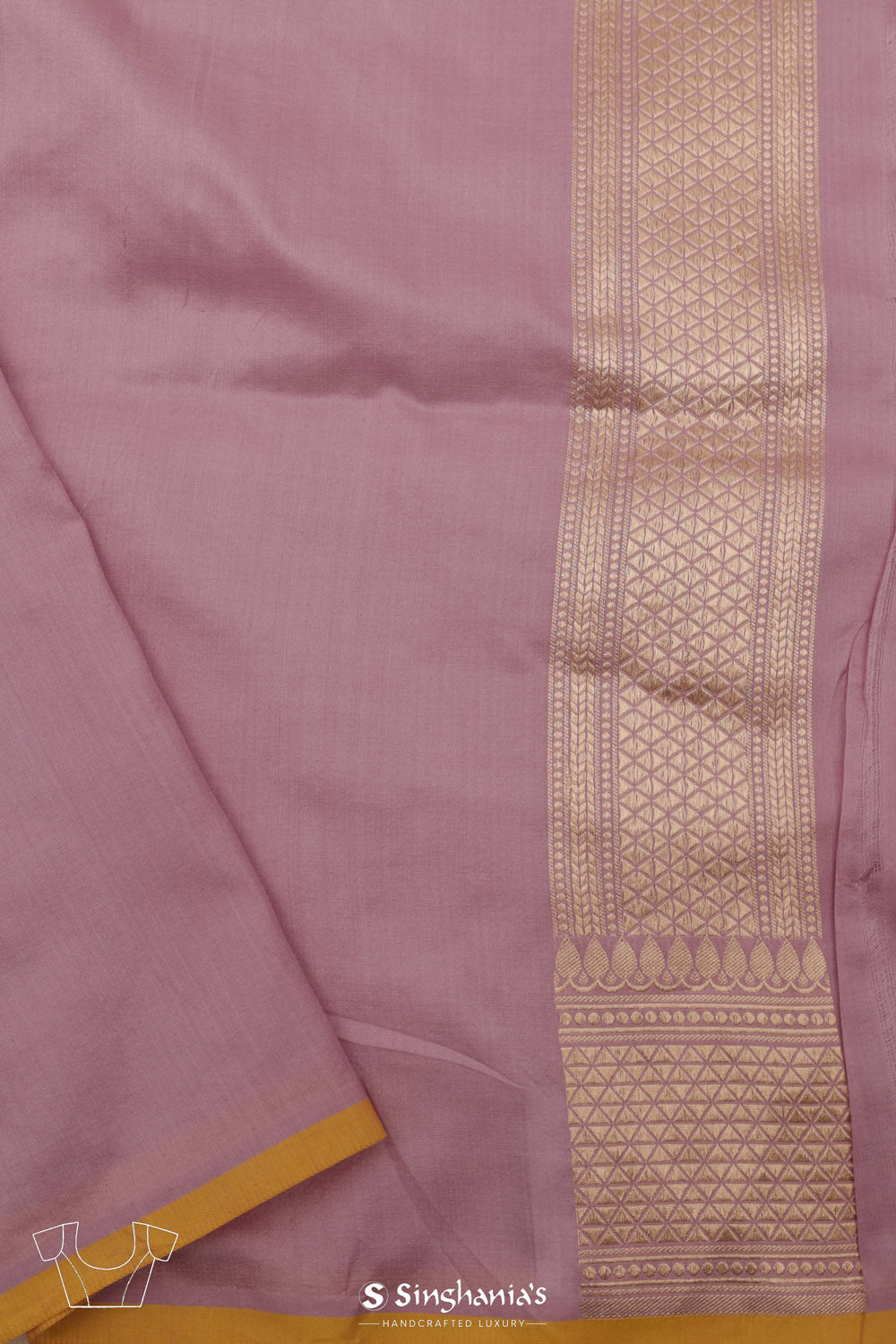 Thistle Purple Banarasi Silk Saree With Zari Butti