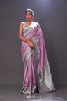 Plum Purple Chiniya Banarasi Silk Saree