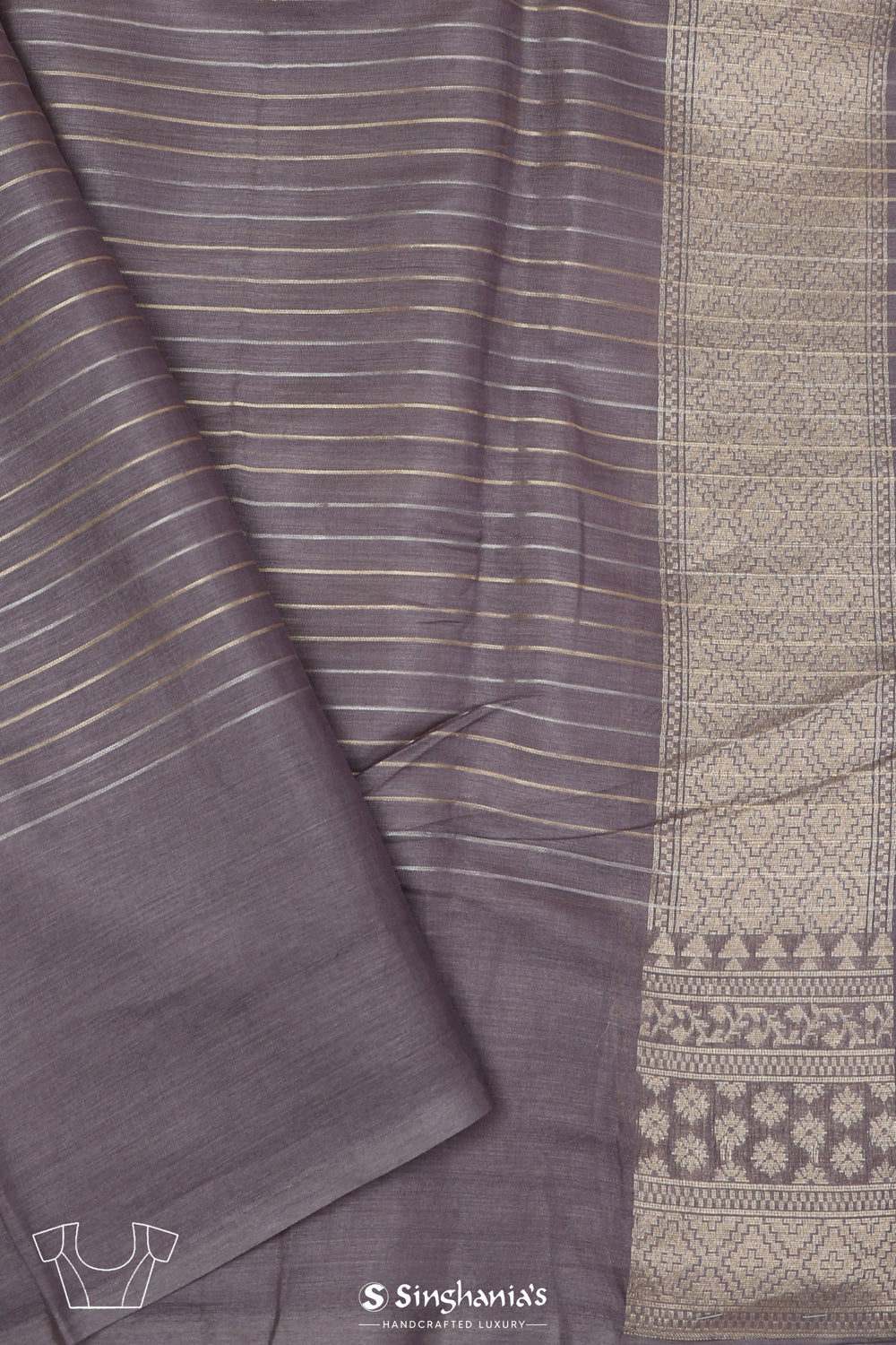 Plum Purple Chiniya Banarasi Silk Saree