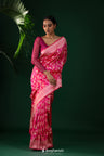 Hot Pink Banarasi Silk Saree With Vibrant Meenakari Jaal