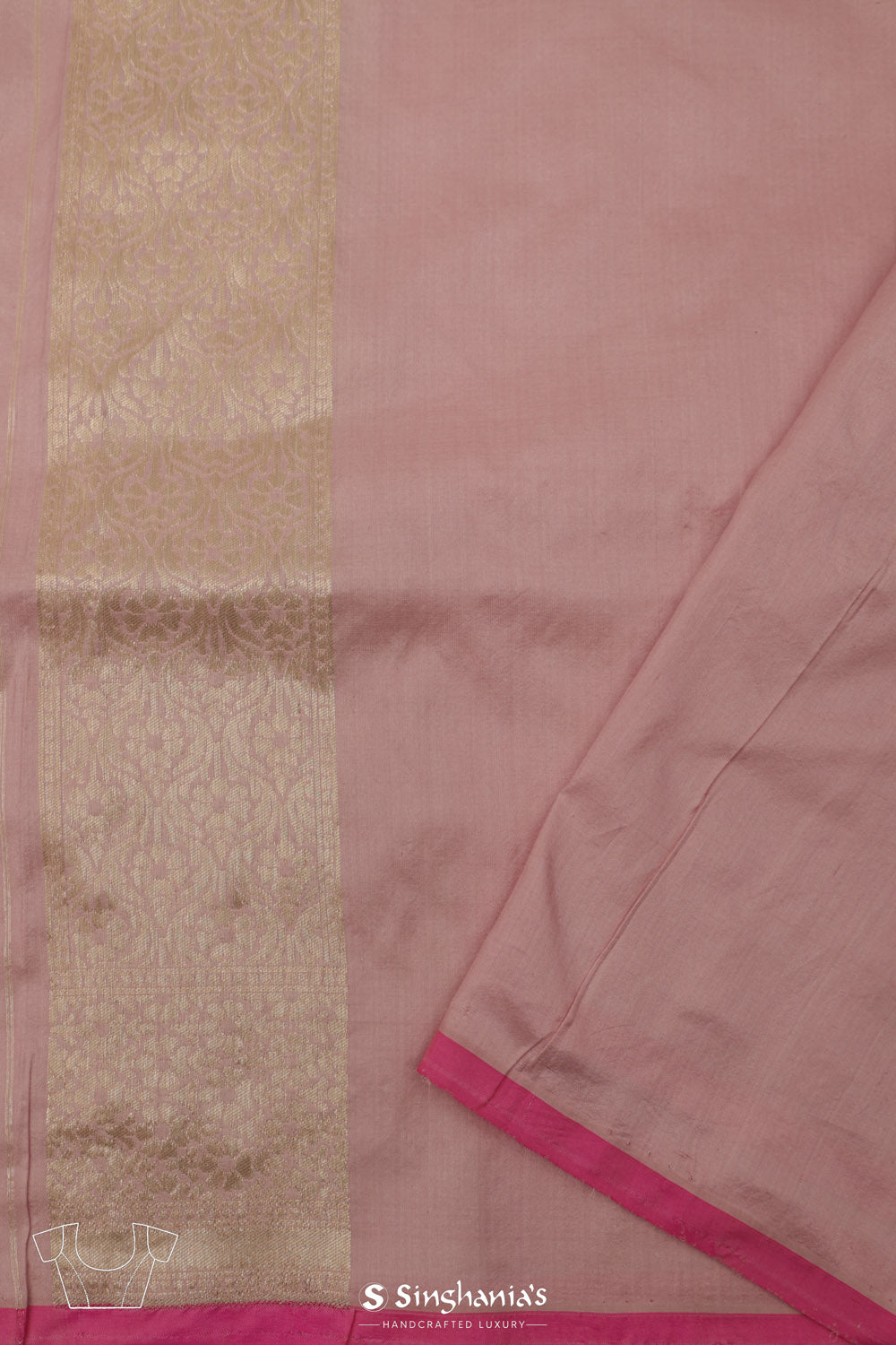 Pale Purple Banarasi Silk Saree With Geometric Weaving