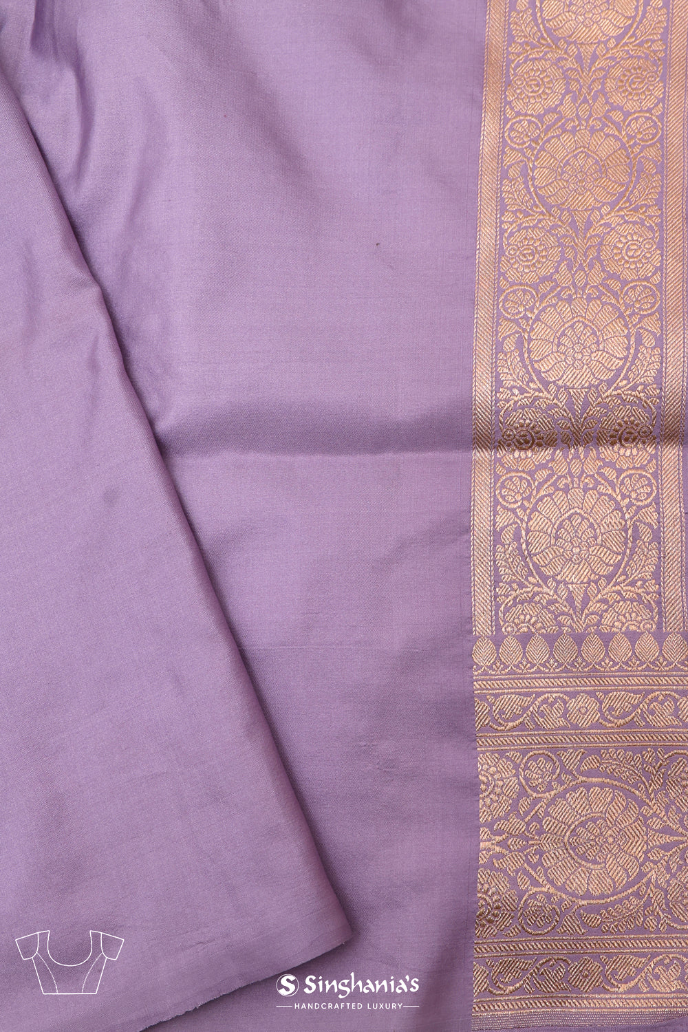 Heather Purple Banarasi Silk Saree With Floral Butti