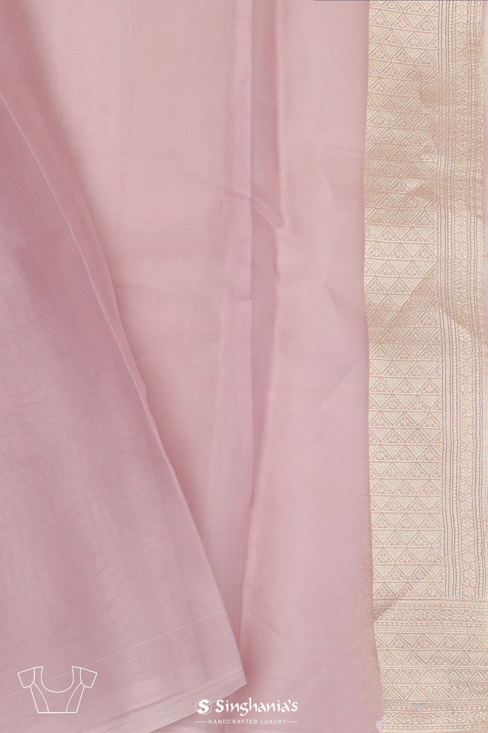 Peach Multicolour Floral Butta Organza Banarasi Saree