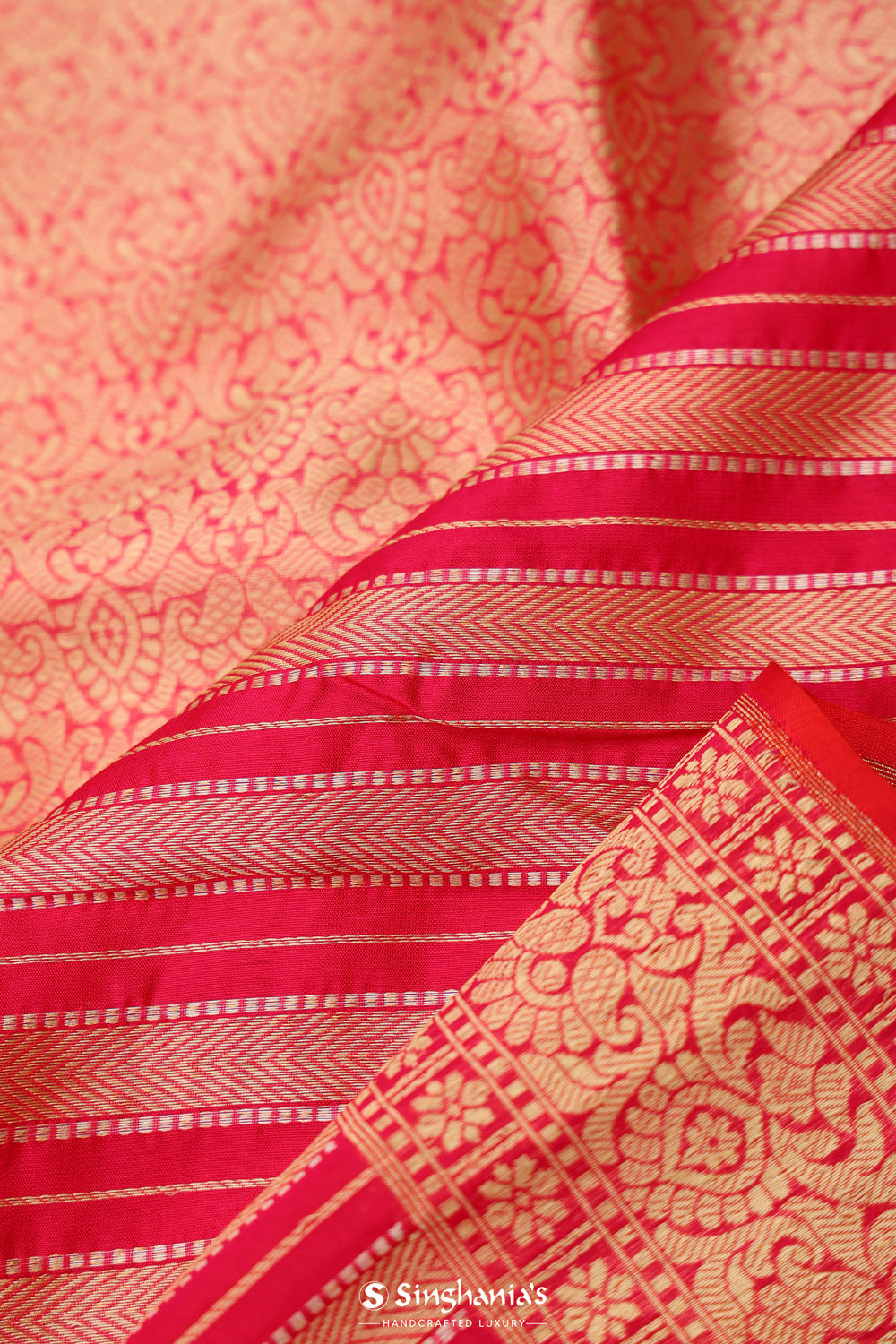 Paradise Pink Chiniya Banarasi Silk Saree