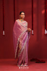 Wine Purple Handcrafted Tissue Saree