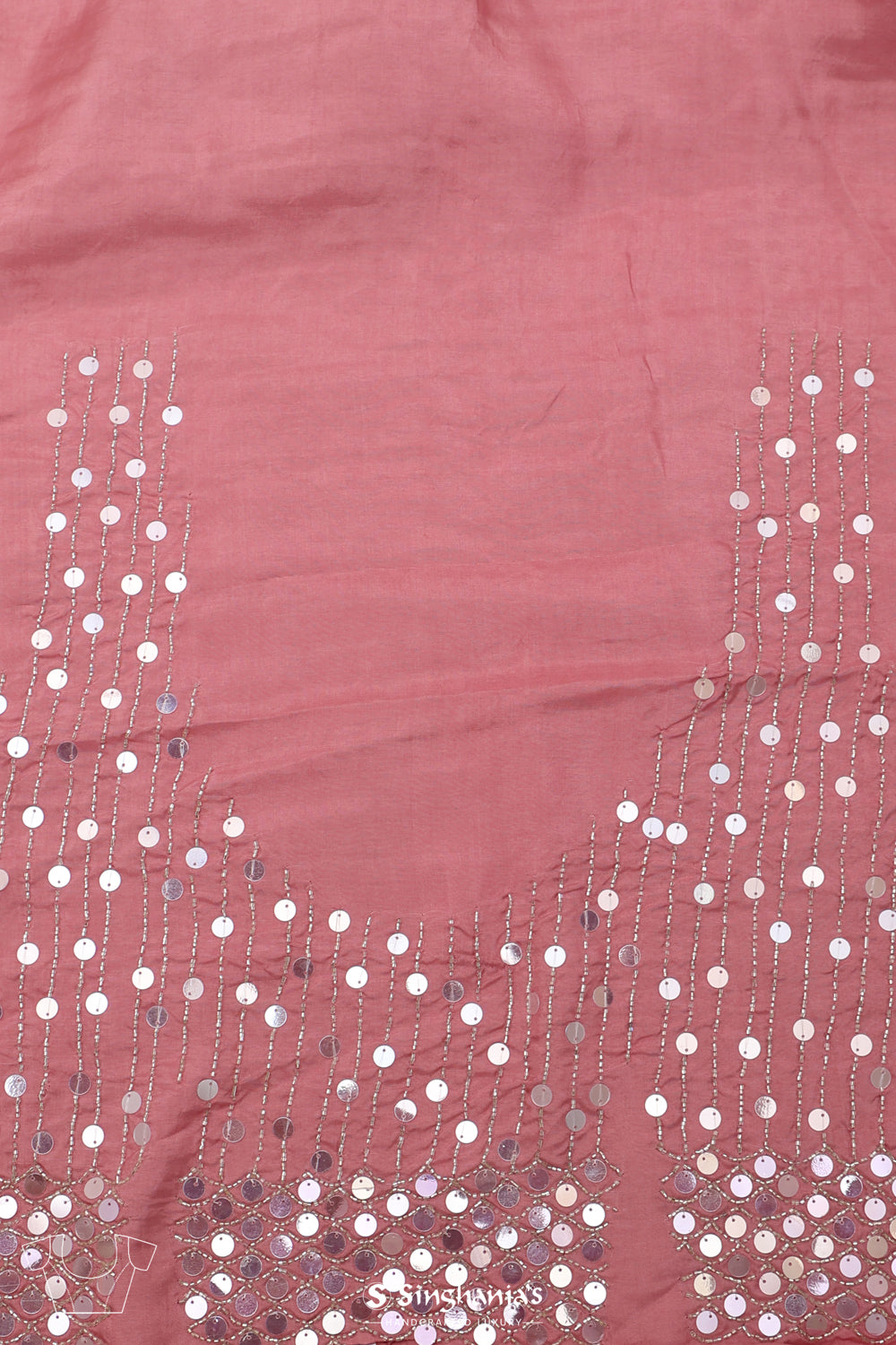 Middle Purple Tissue Saree With Hand Embroidery