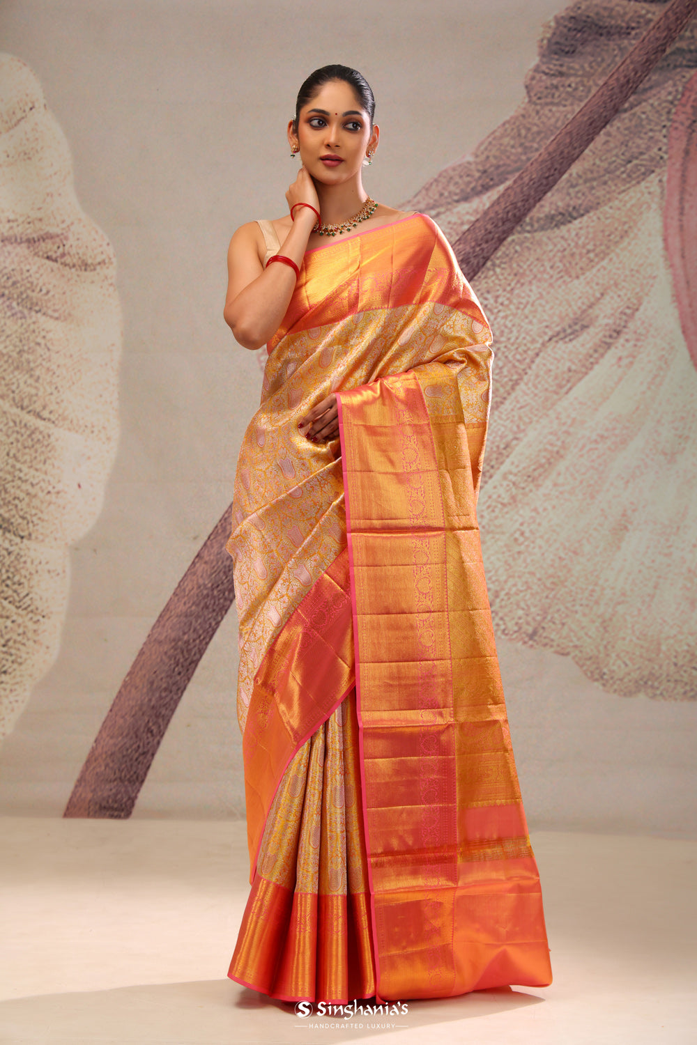 California Gold Jaal Kanjivaram Silk Saree