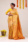 Empire Yellow Paisley Kanjivaram Silk Saree