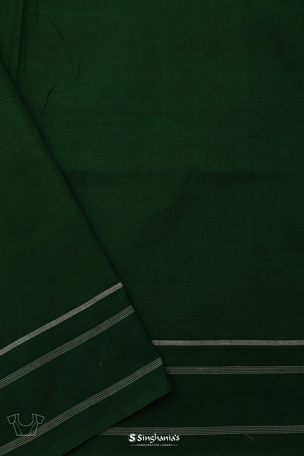 Green White Ikkat Cotton Saree With Contrast Border